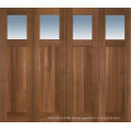 4 Panle Glass Mahogany Wood Portas Exteriores Sólidas